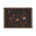 Celestial Floral Woven Blanket — Moon & Star Garden Throw